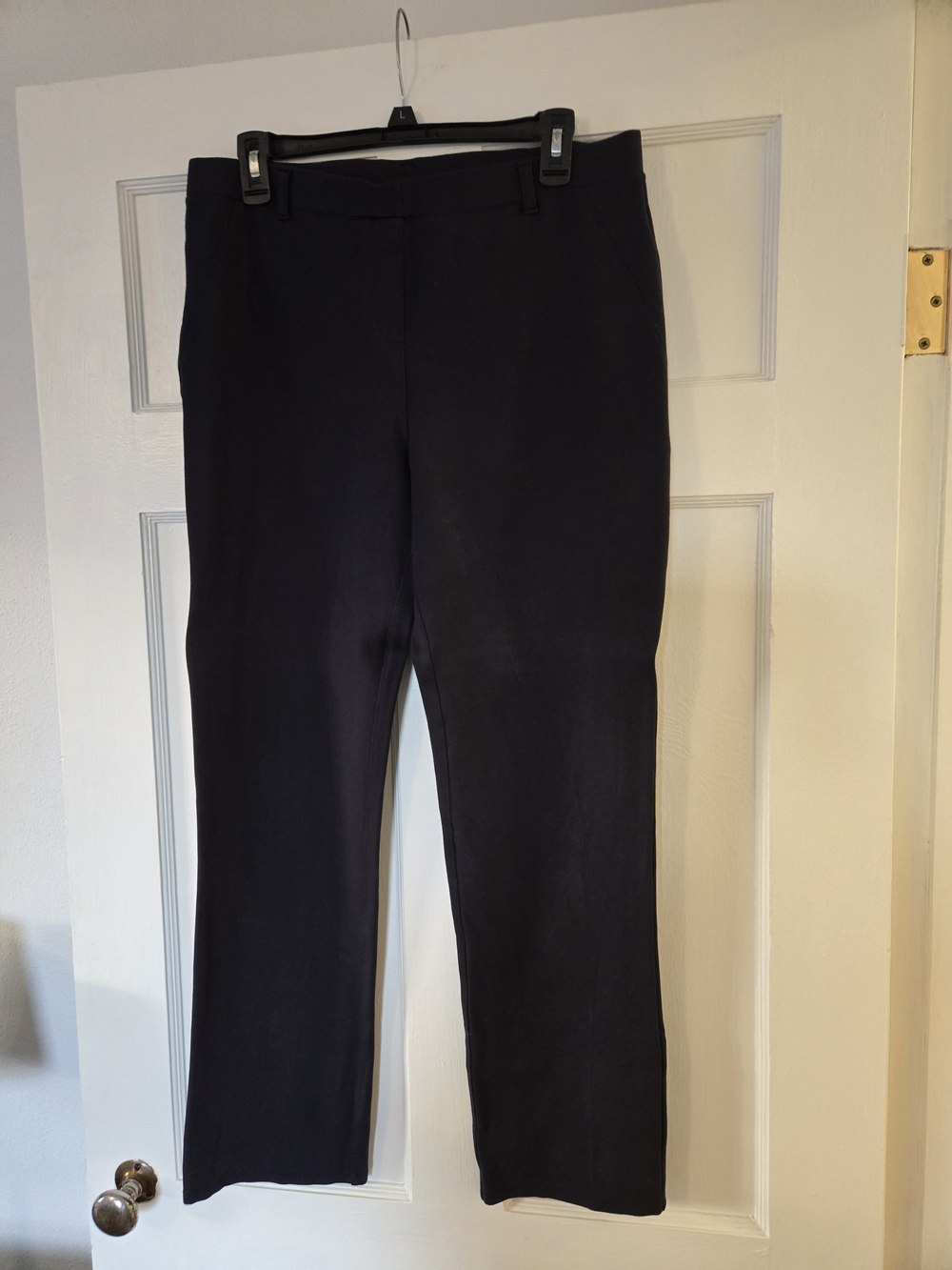 Quince Navy Ultra-Stretch Straight Leg Ponte Pants - Picture 4 of 7